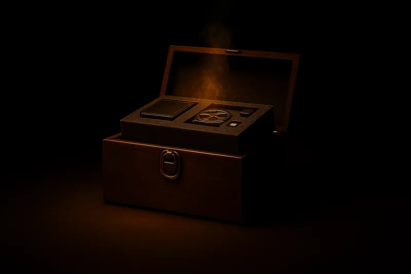 Escape Box teemalaatikko, avoin, sisällä komponentit