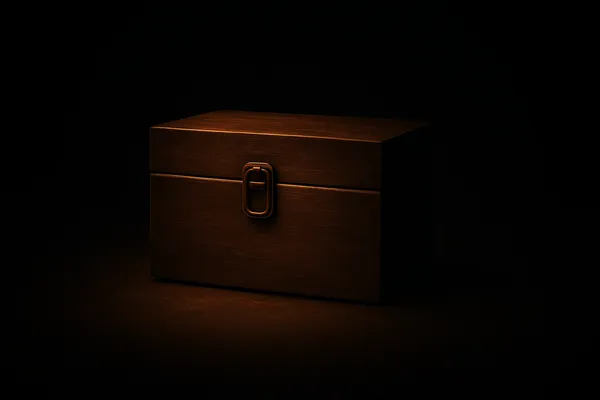 Puinen tummanruskea laatikko